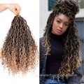 Curly River Faux Locs Trenzas de ganchillo sintéticas Cabello